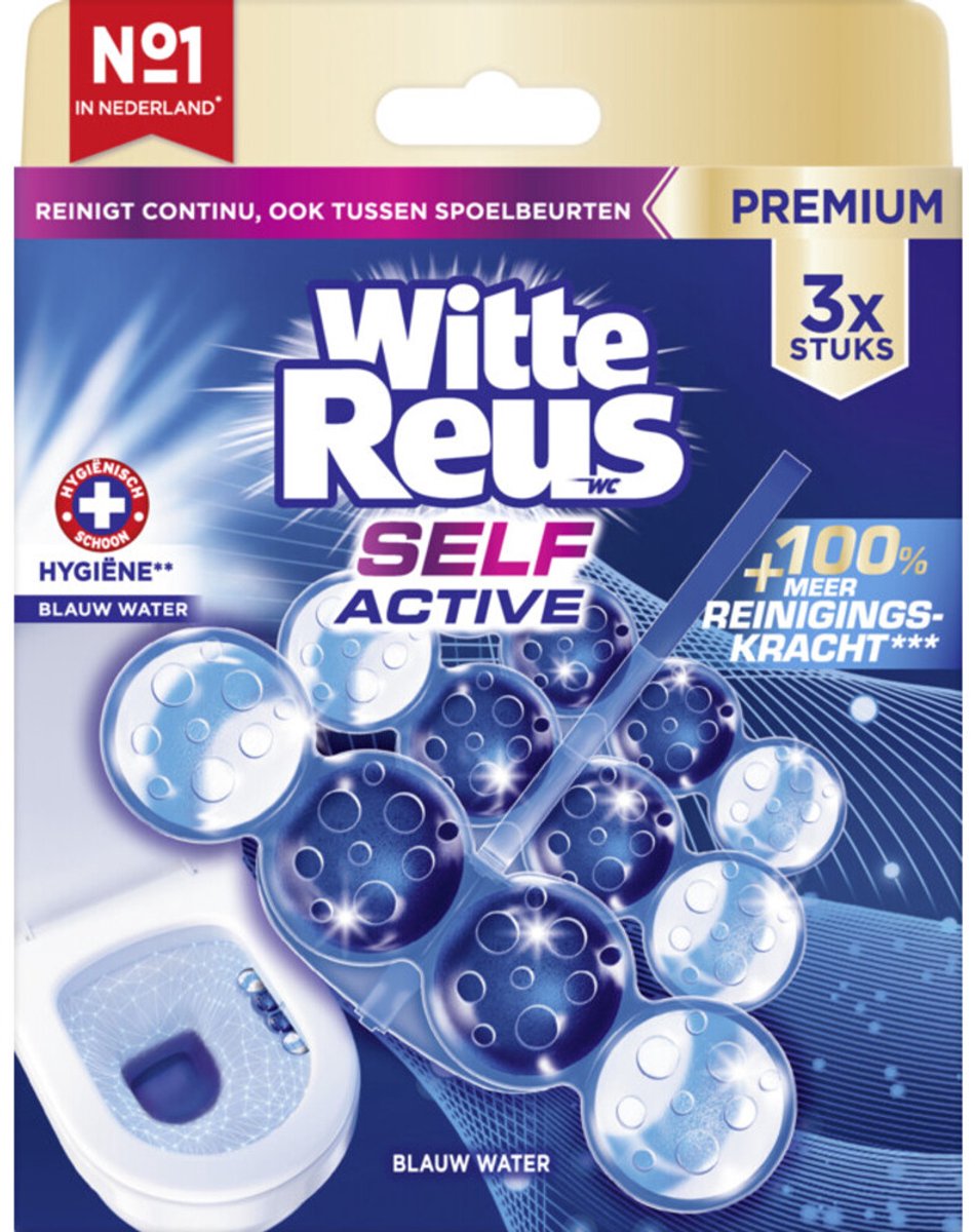 Witte Reus Toiletblok Blauw Actief Hygiene - 3 stuks