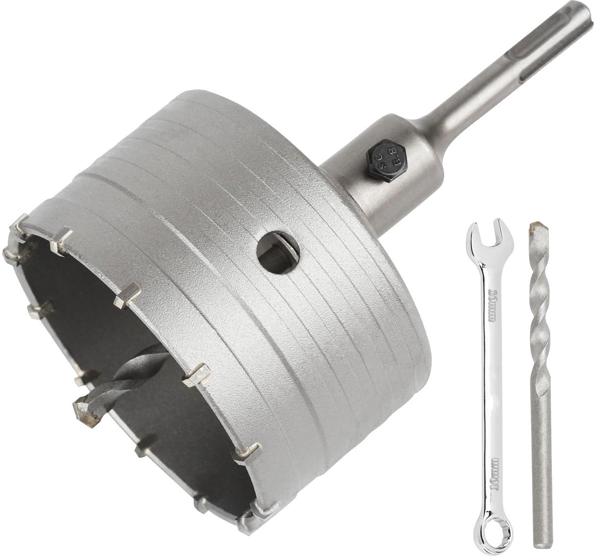 Holle Boorkroon 95mm Muurboor Met 110mm SDS Plus Adapter,Betongatenzaag,Kernboor,Boorkroon Stopcontact Voor Metselwerk En Beton