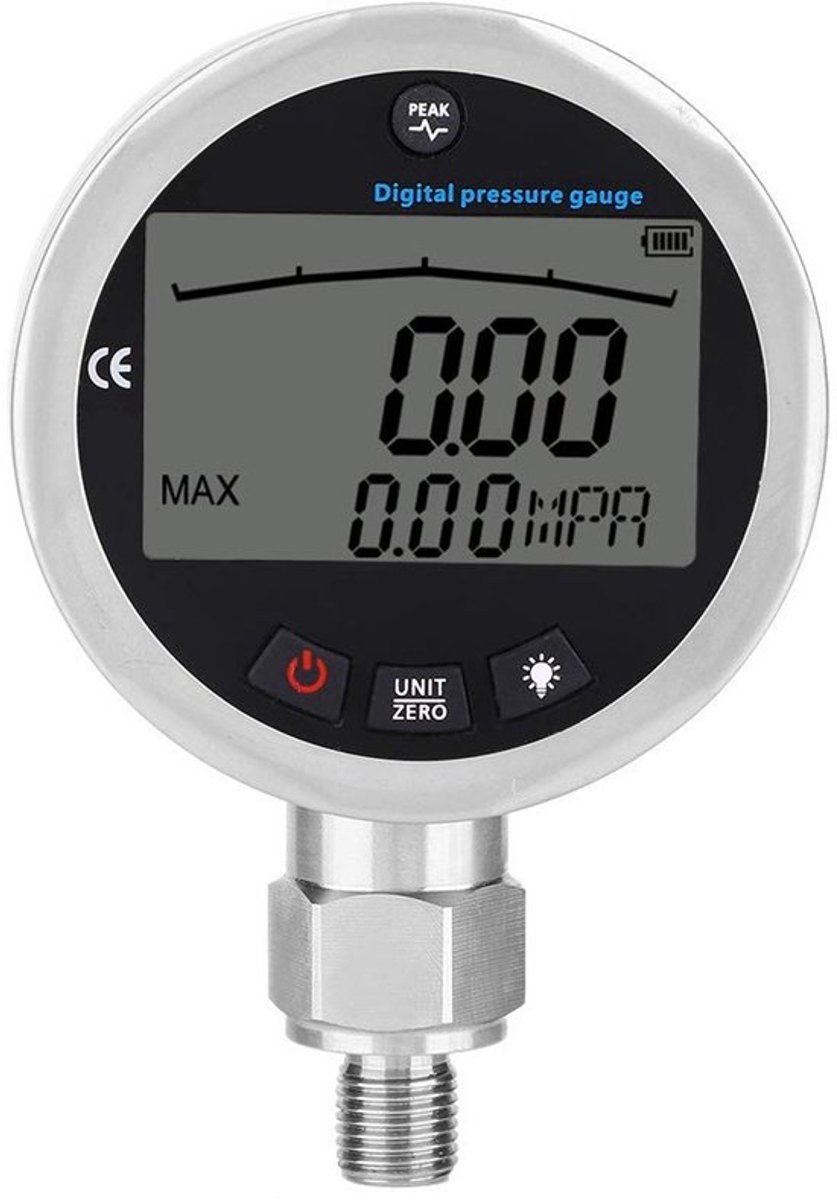 Onf3 - Roestvrije Manometer - Digitale Hydraulische Manometer - Hoge