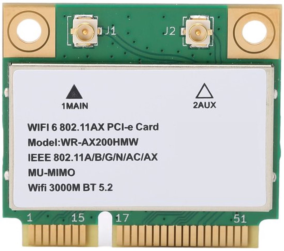 Draadloze WiFi-kaartAX200HMW Dual Band-2.4G-5G-Netwerkkaart2974M