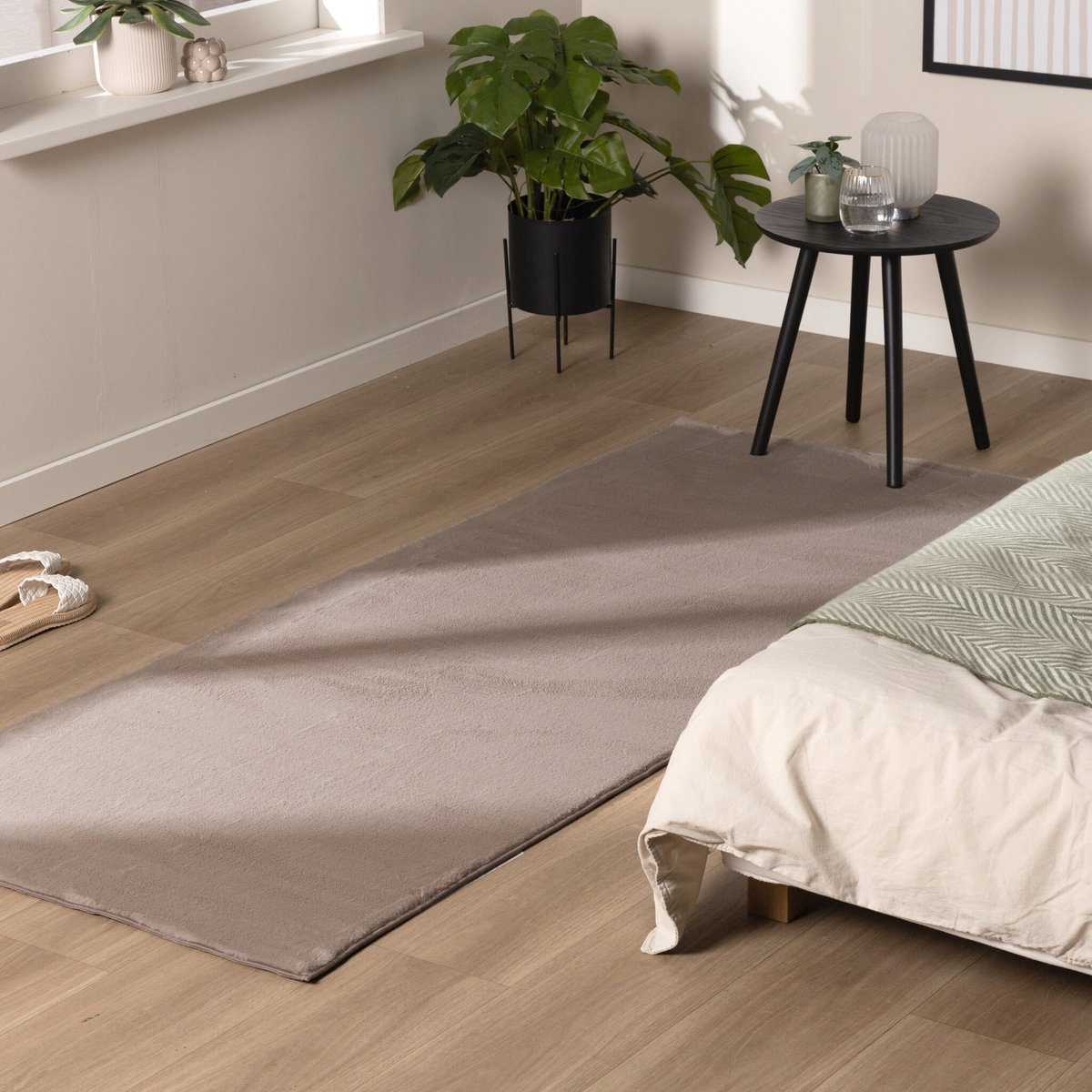 NATURL. Zacht laagpolige Loper - Cozy Taupe - 80x200cm