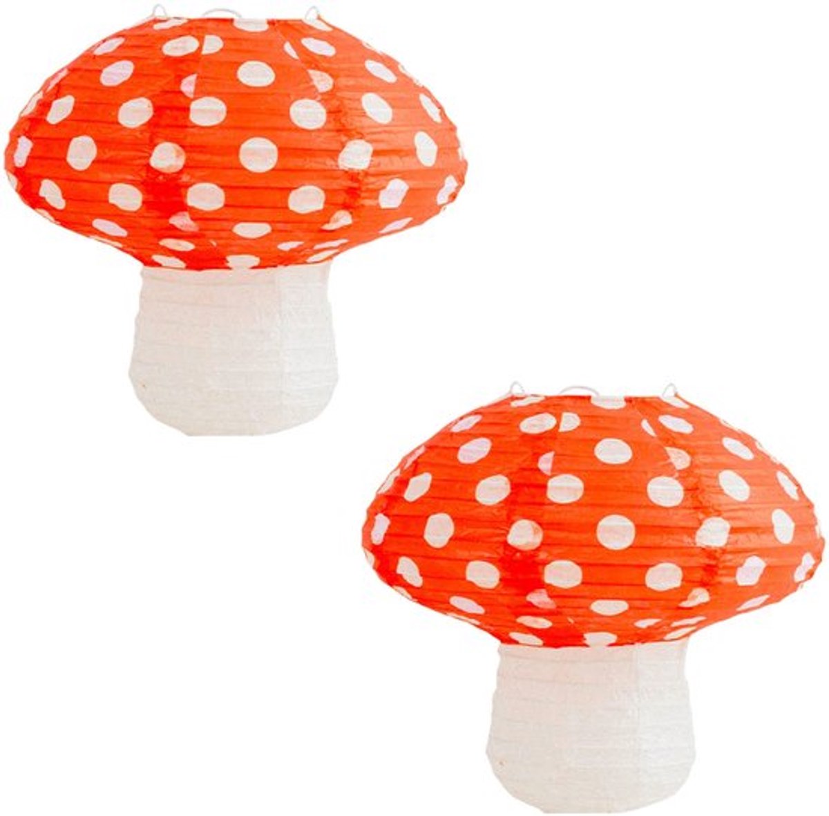 Allecto - Papieren Lantaarns - Paddestoelvorm - Feestdecoratie - Rood