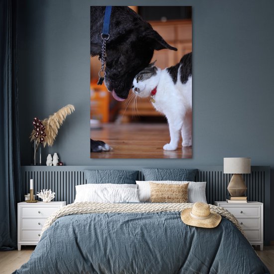 Poster 120x180 cm - Kat - Hond - Dieren - Posters - Kamer decoratie - Wanddecoratie woonkamer - Muurdecoratie slaapkamer XXL