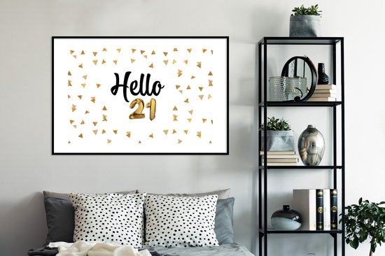 Cadre photo avec affiche - Anniversaire - Décoration - 21 ans - 120x80 cm - Cadre pour affiche
