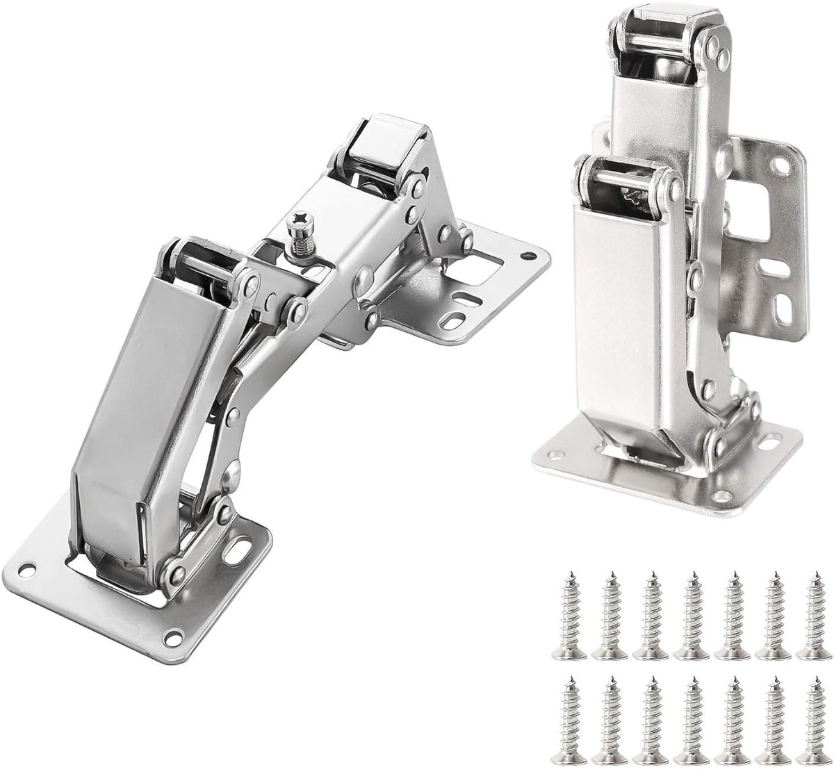 Dailygoods- Opschroefscharnier 175° open - Deurscharnieren - Hoekdeurscharnieren - Automatische Scharnier - 2 Stuks - Verstelbaar met bufferdemping - Deurscharnier