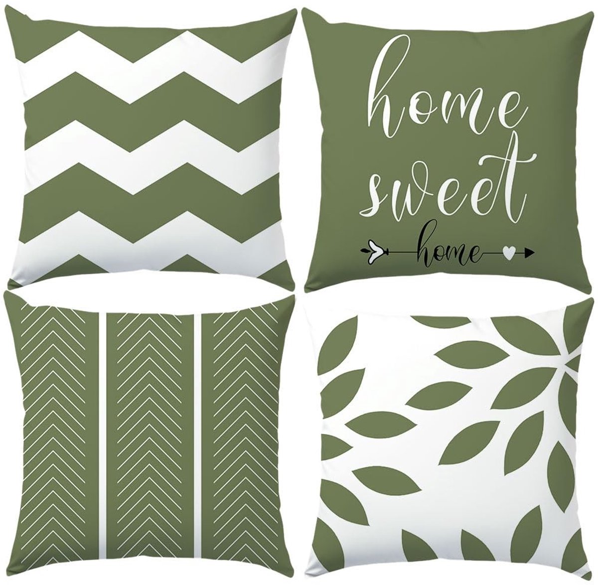 Dailygoods- Kussenslopen 45 x 45 cm - Set van 4 - Moderne Geometrische Kussenslopen - Woondecoratie - Zacht en Ademend - Duurzaam en Gemakkelijk te Wassen - Kussenhoezen