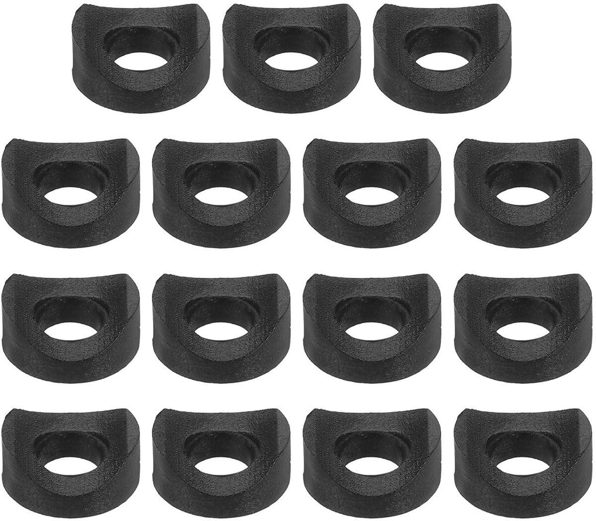 30 stuks kunststof ronde sluitringen, 6 mm x 12 mm x 3 mm, zwart, PE concave sluitring, bevestigingselement, hardware machinebevestigingsmiddel voor ronde buisbevestiging