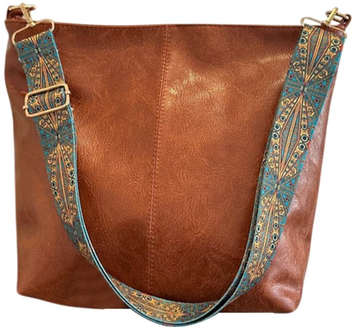 Dailygoods - Hobo Schoudertas voor Vrouwen Van Veganistisch PU Leer Browne Stijlvolle Brede Gitaarriem Tas Met Ritssluiting Voor Werk Winkelen Reizen Dagelijks Gebruik Geschenken