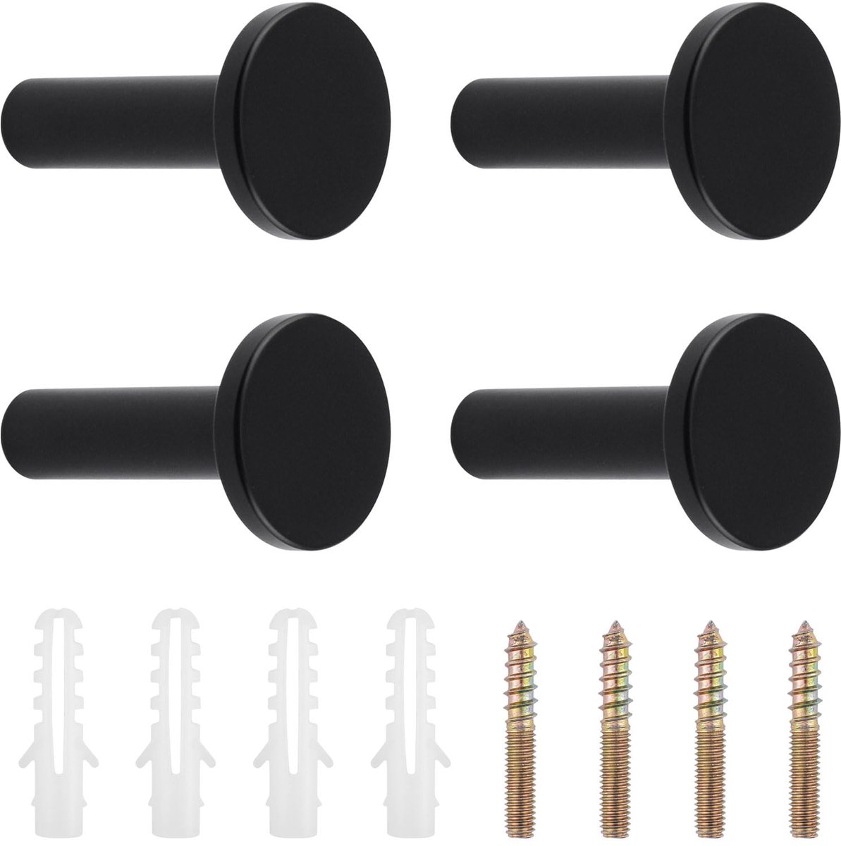 Kapstokhaken, zware aluminiumlegering haak hanger wandmontage voor ingang badkamer keuken (wit)