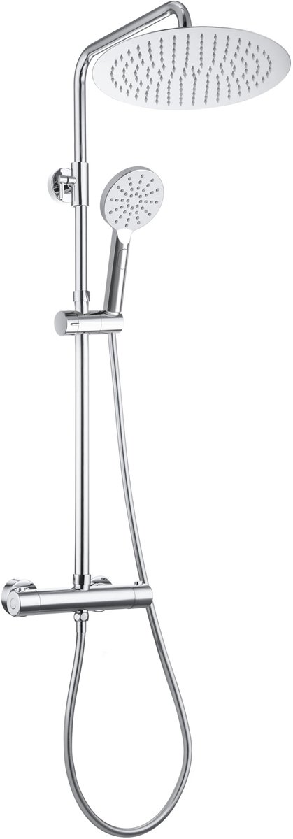 Douchesysteem met thermostaatkraan Roestvrijstalen Regendouche doucheset met Douchekop (hoofddouche D30 cm chroom)