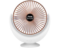 Oplaadbare ventilator op accu, krachtige luchtstroom, lange gebruiksduur, kleine USB-bureauventilator