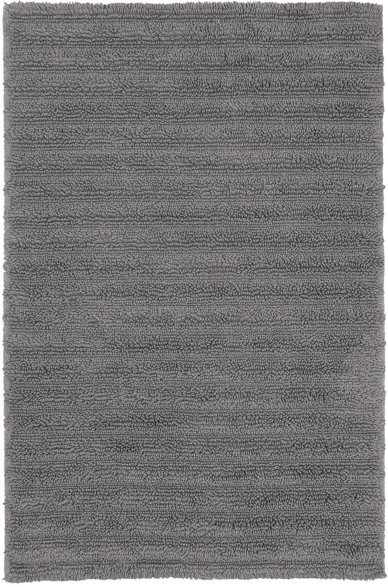 Badmat YARA Schiefer 60 x 100 cm | Geschikt voor vloerverwarming, machinewasbaar, 100% OEKO-TEX katoen