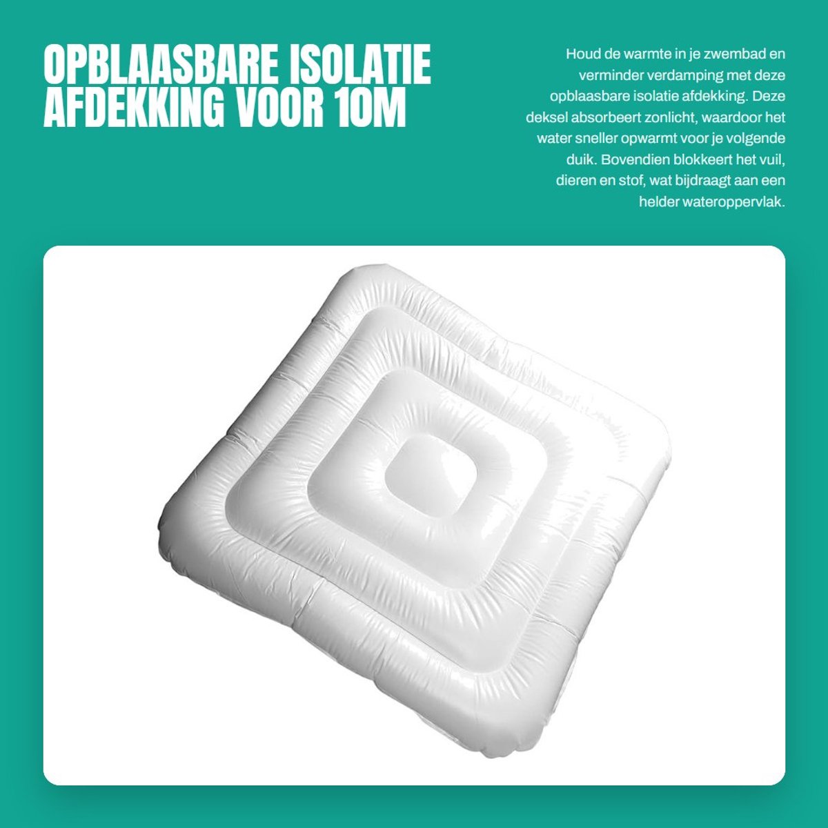 Dailygoods- Opblaasbare Afdekking - Stofdicht - Regenbestendig - Geïsoleerd Deksel - Energiebesparend - Robuust PVC-Materiaal - Zwembadafdekking