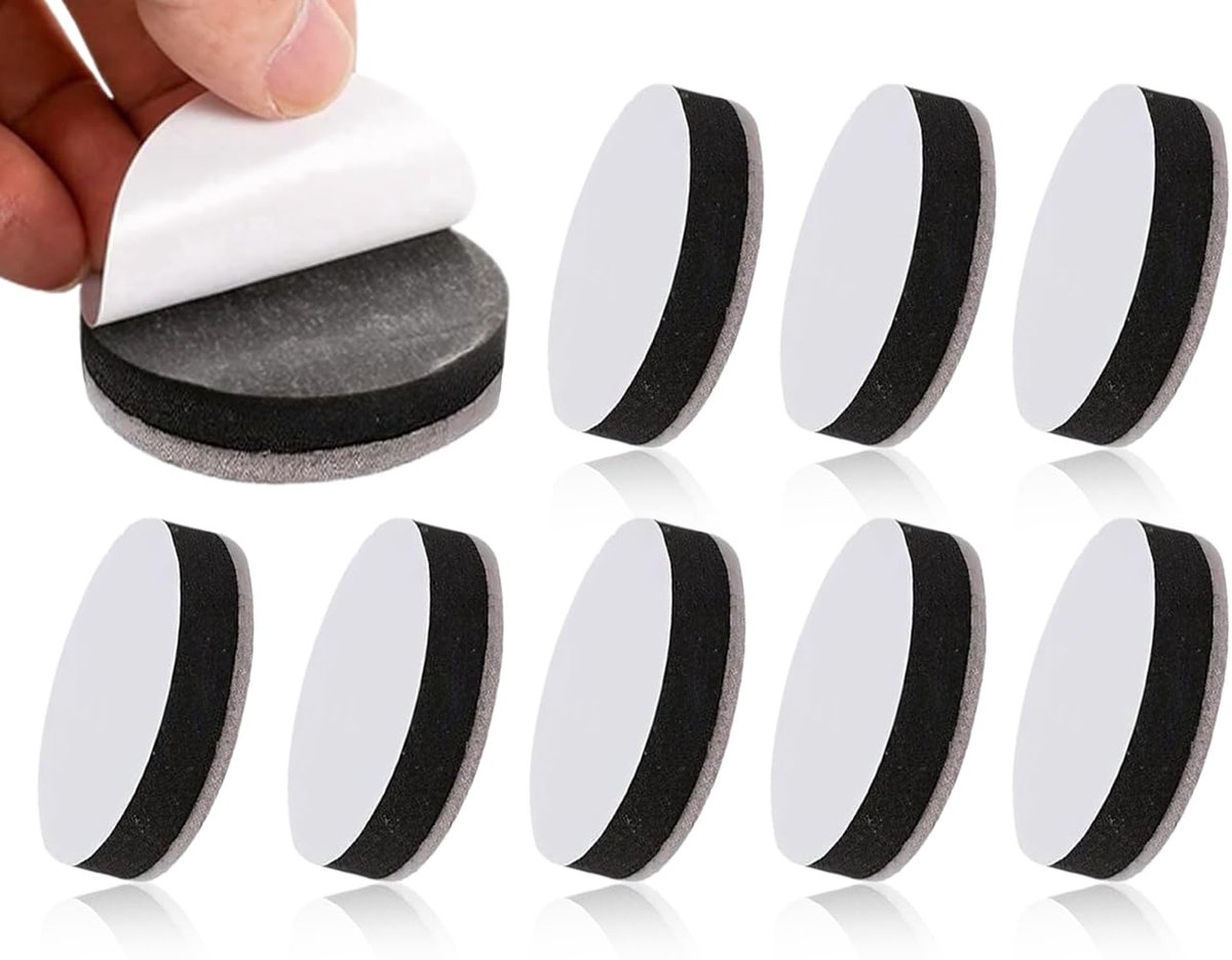 8 stuks zelfklevende vilt meubelverhogers, bedverhoger, tafelverhoger, sofaverhoger, voor meubelpoten, tafelpoten, stoelpoten (rond, 6,5 * 1,5 cm, zwart)