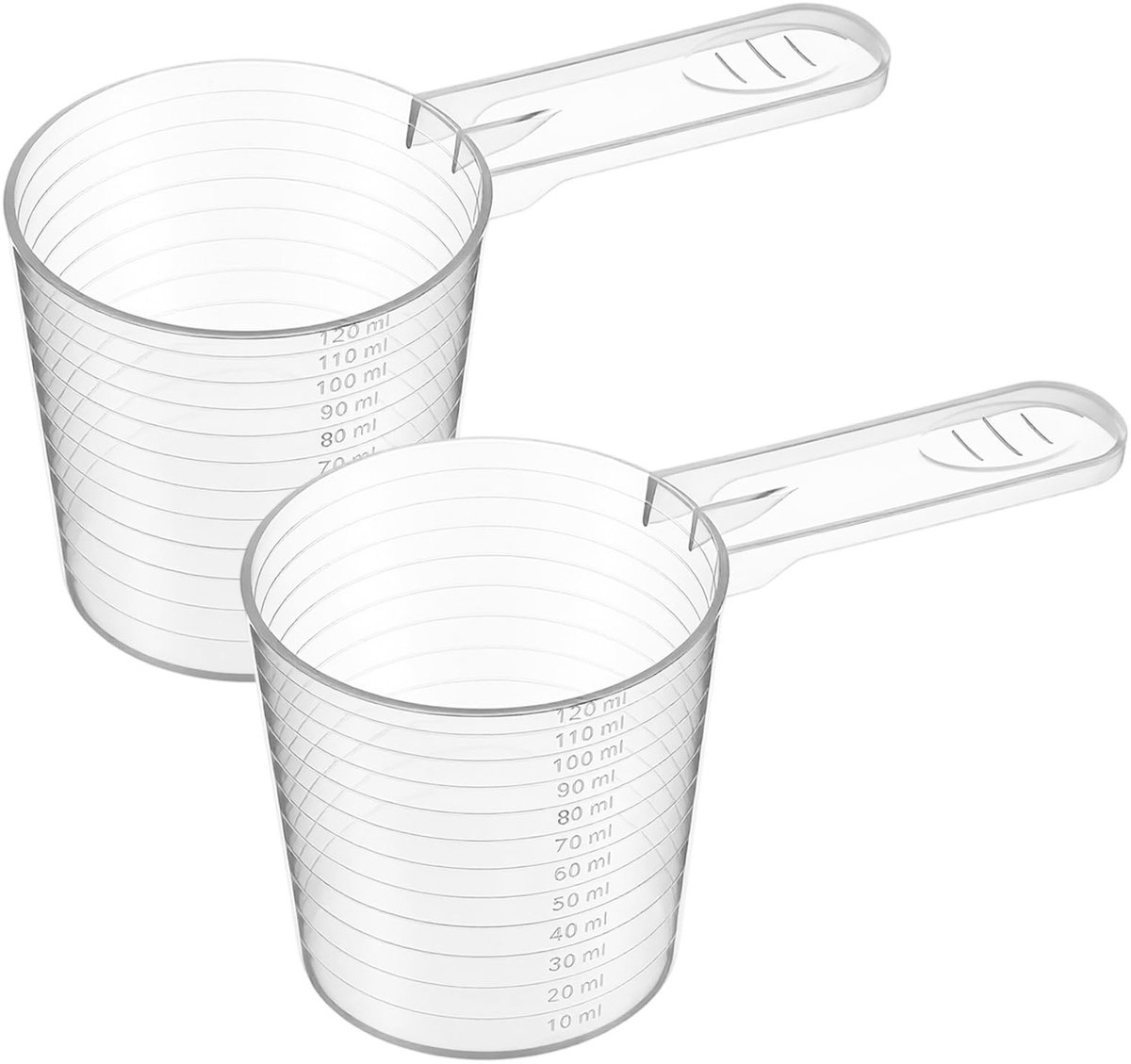 Dailygoods - 2 Stuks Kunststof Maatbekerset - Mini Maatbeker 120 ml voor Keuken en Laboratorium