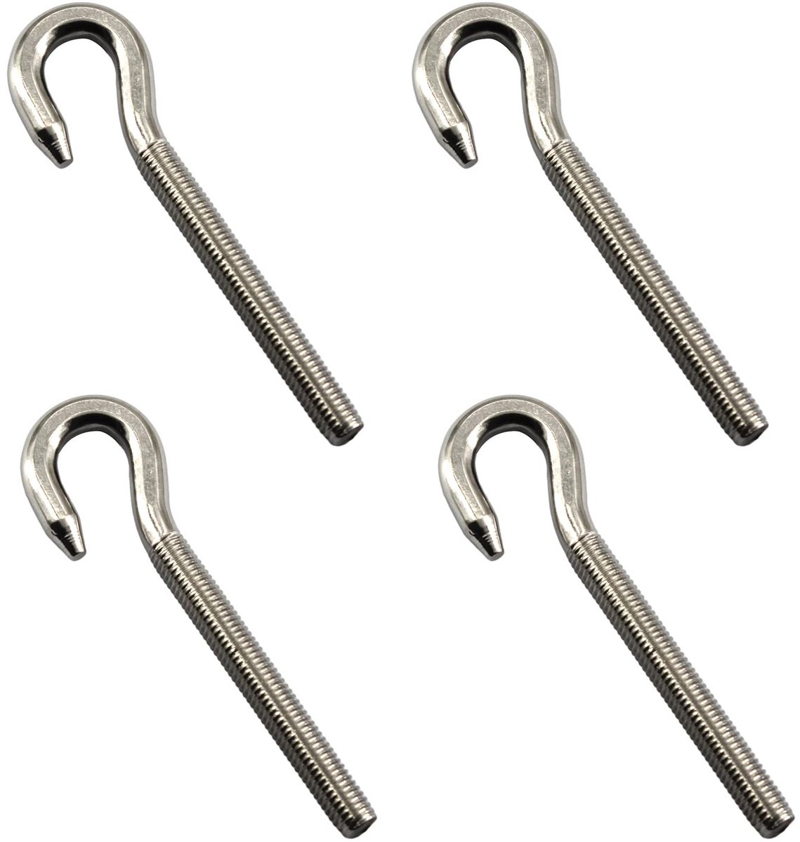 Dailygoods- Oogbout 12mm - 4 Stuks - Roestvrij Staal 304 - Duurzaam - Corrosiewerend - Geschikt voor Binnen/Buitengebruik - Haakbout