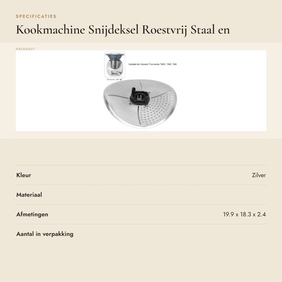 Dailygoods- Meskap met Roestvrij Stalen Snijkop - Snijdeksel - Geschikt voor TM5/TM6/TM31 - Duurzaam - Praktisch - Afmetingen 14.5x14x3cm van Dailygoods — afbeelding 2
