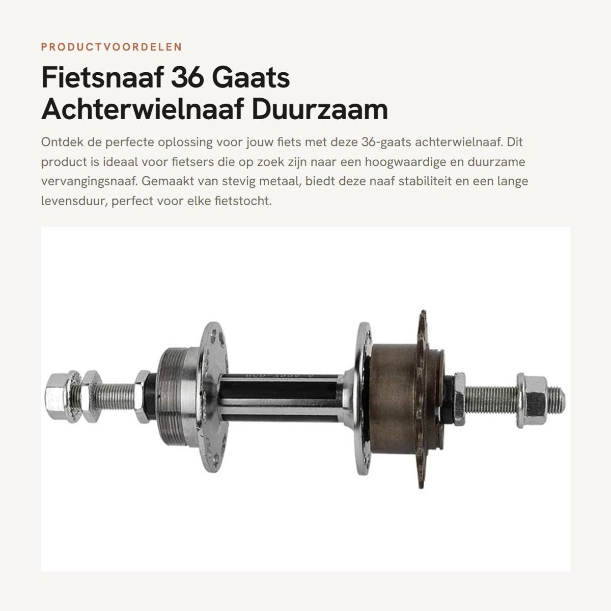 Dailygoods- Fietsnaaf 36 gaten - Achterwielnaaf - Hoogwaardige metalen constructie - Duurzaam - Eenvoudig te installeren - Lichtgewicht 467g