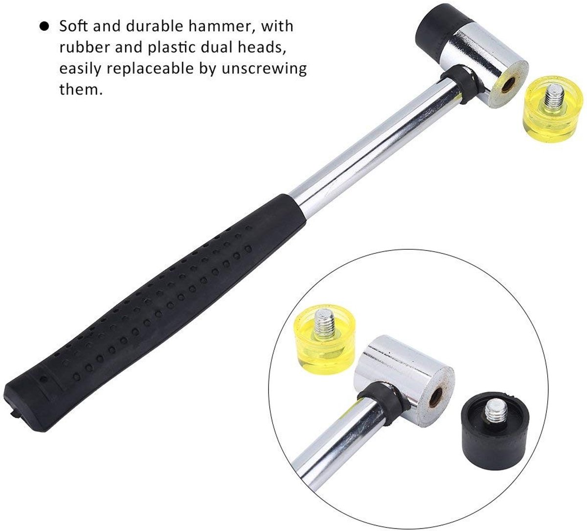 Dailygoods- Rubberen Hamer Zacht - Dubbekop - Antislip Handgreep - Duurzaam - Lichtgewicht - Geschikt voor Muziekinstrumenten