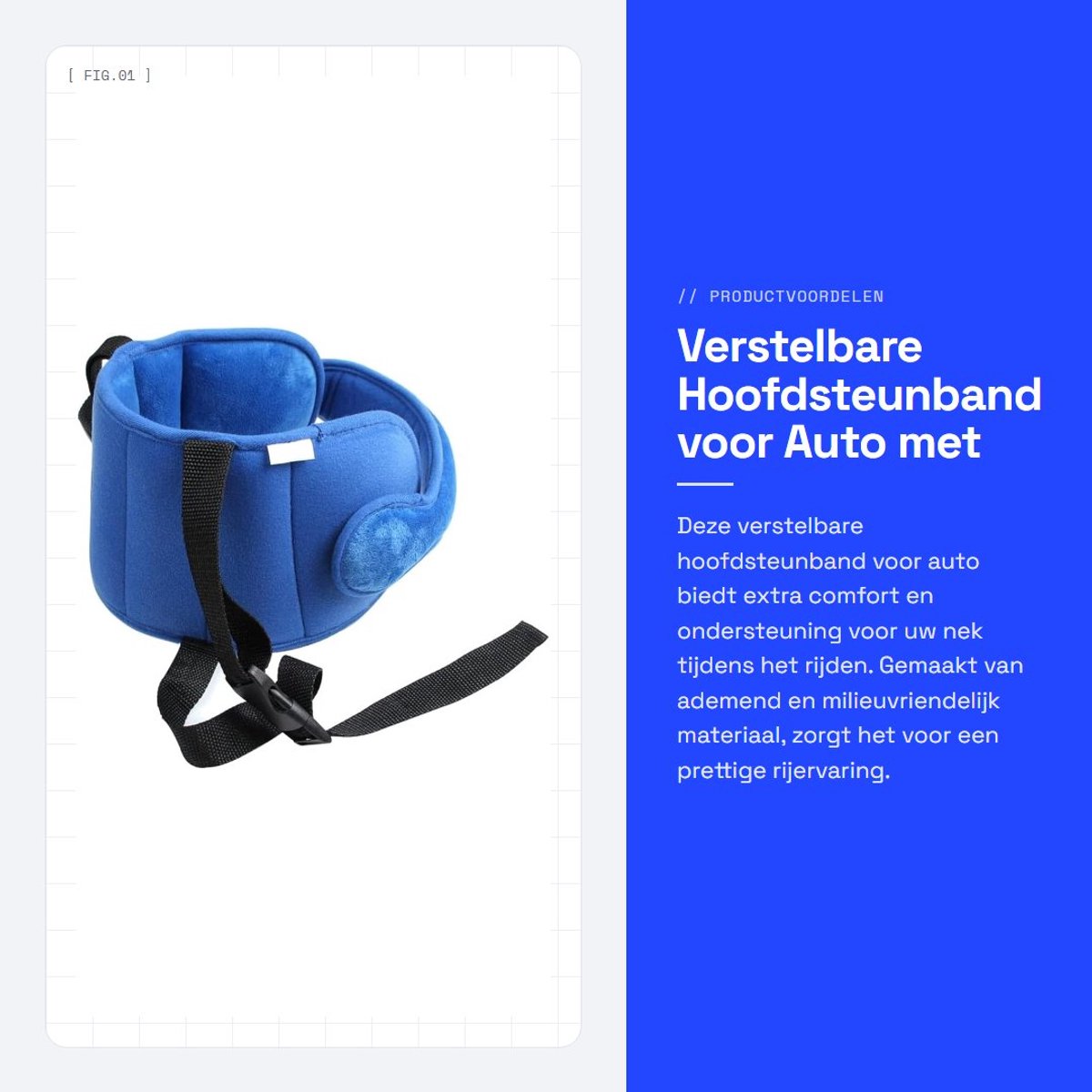 Dailygoods - Verstelbare Hoofdsteunband voor Auto met Neksteun