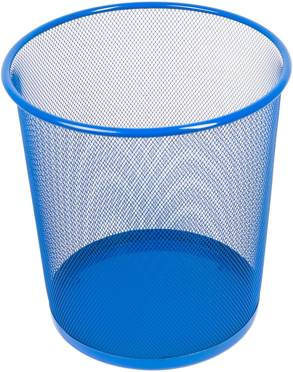 Dailygoods- Prullenbak 12 liter - Afvalemmer - Bureau-emmer - Metalen - Rond - Klassiek design - Hoogwaardig materiaal