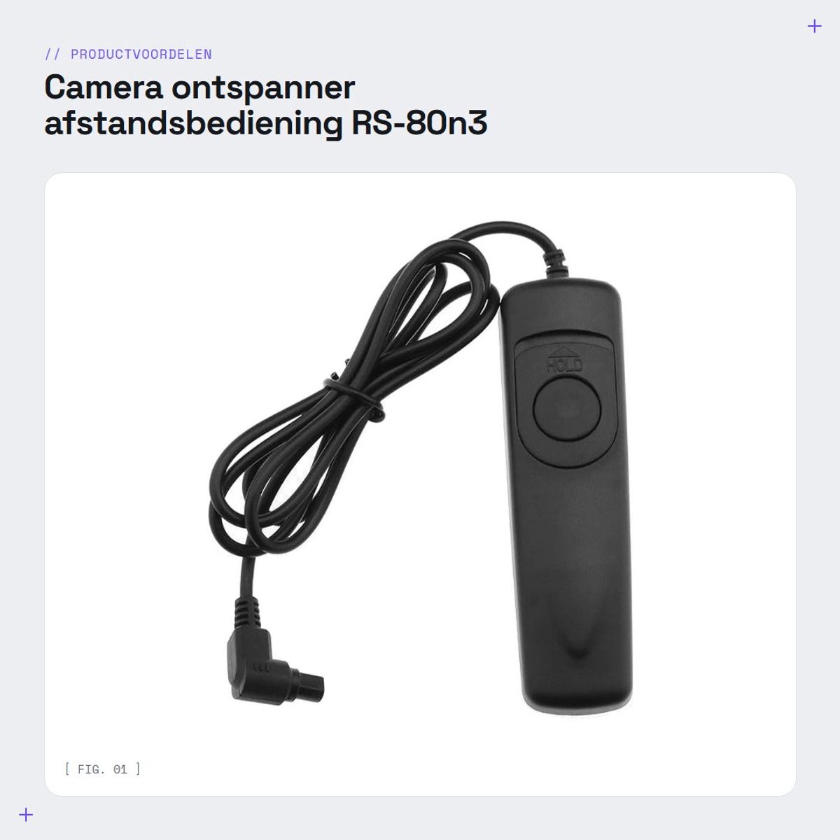 Dailygoods - Camera ontspanner afstandsbediening - RS-80n3 schakelaar - 97cm kabel - Zwart - Compatibel met Canon SLR-camera's - Ideaal voor fotograferen