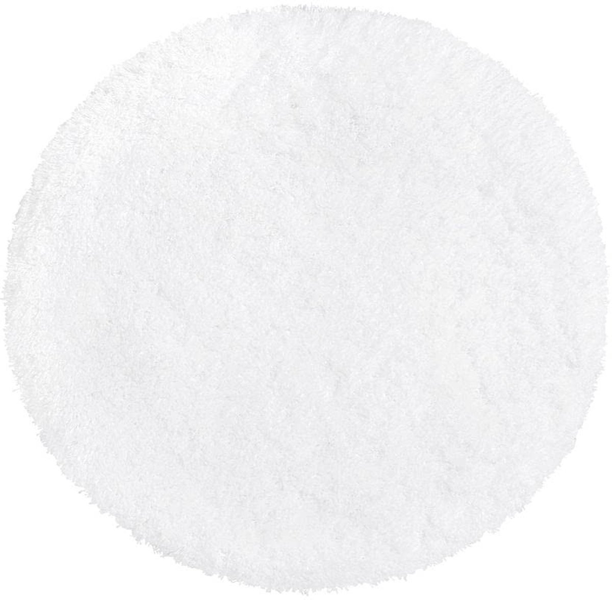 Solidchoice - Ronde Fluffy Badmat van Microfibre 90 cm Wit