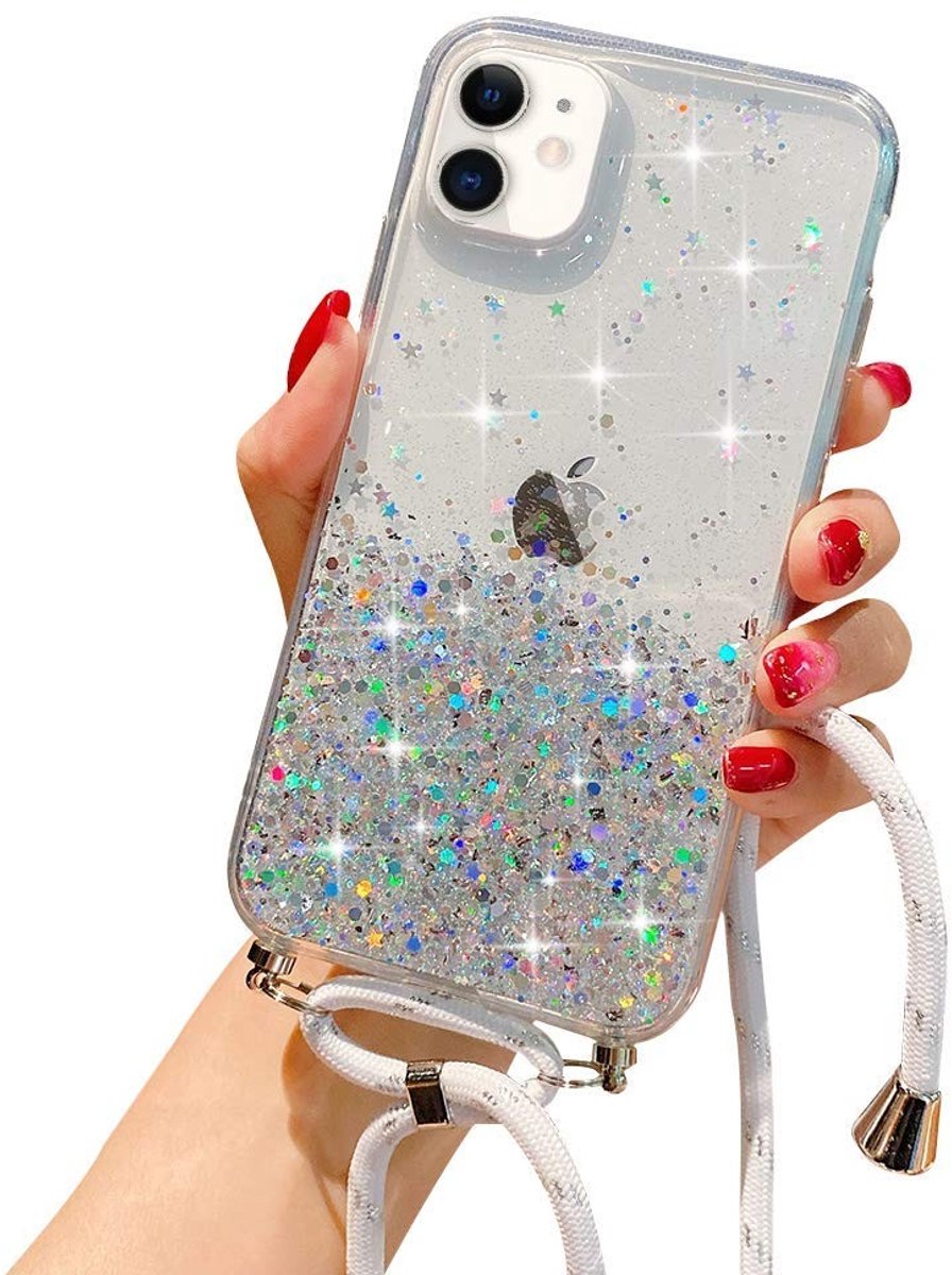 Solidchoice - Telefoonhoes met Ketting voor iPhone 12 Pro Max - Transparant