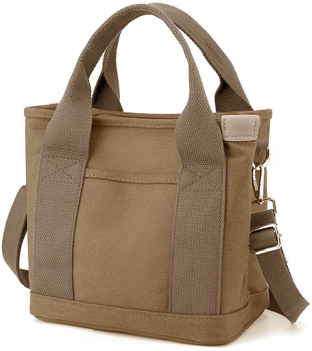 Solidchoice - Kleine Canvas Tote Bag met Rits voor Dames