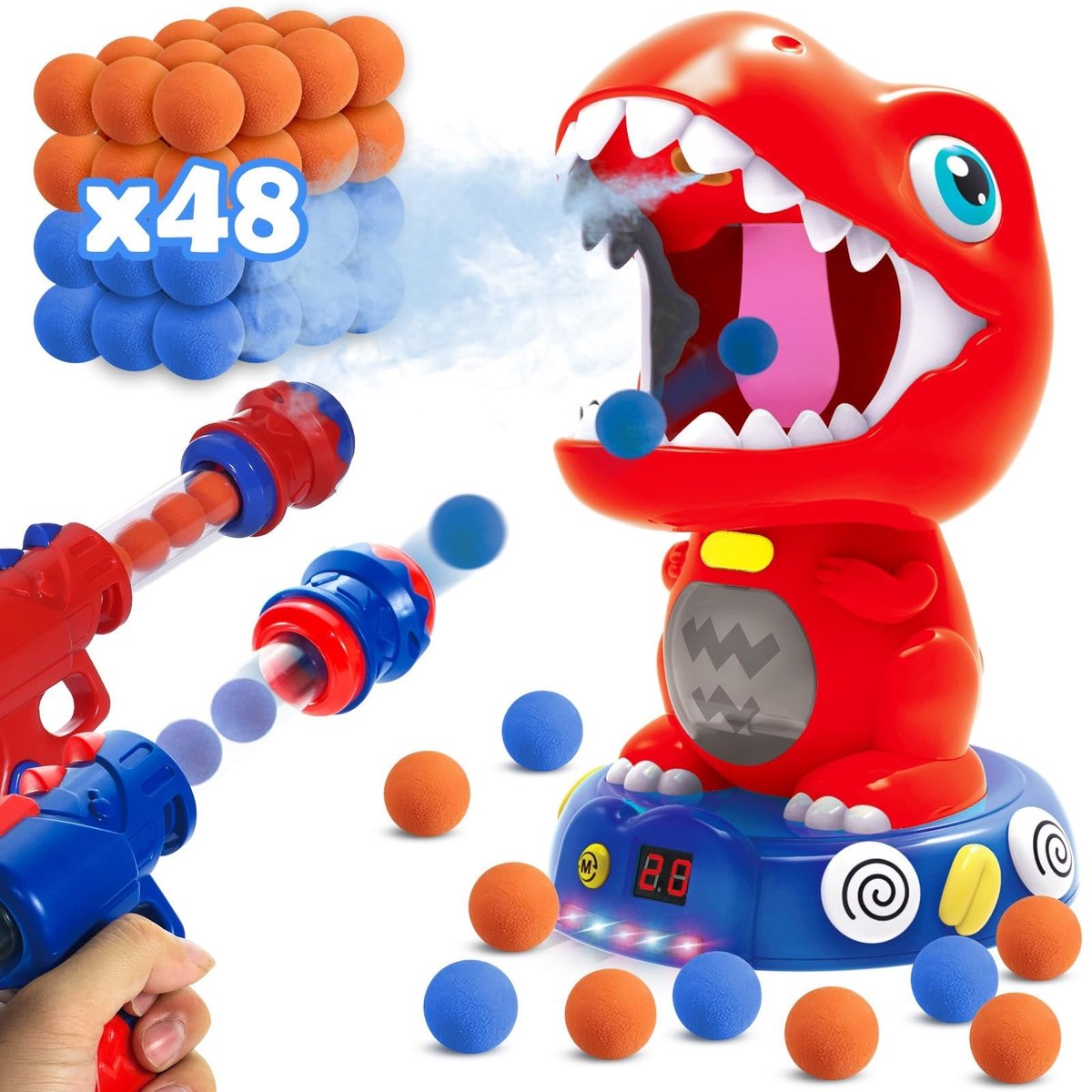 Solidchoice - Dinosaurus Dartbord met Pomppistolen en Schuimballen