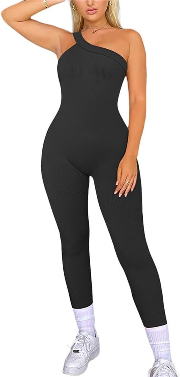 Solidchoice - Sportieve Jumpsuit met Één Schouder en Mouwloos Ontwerp