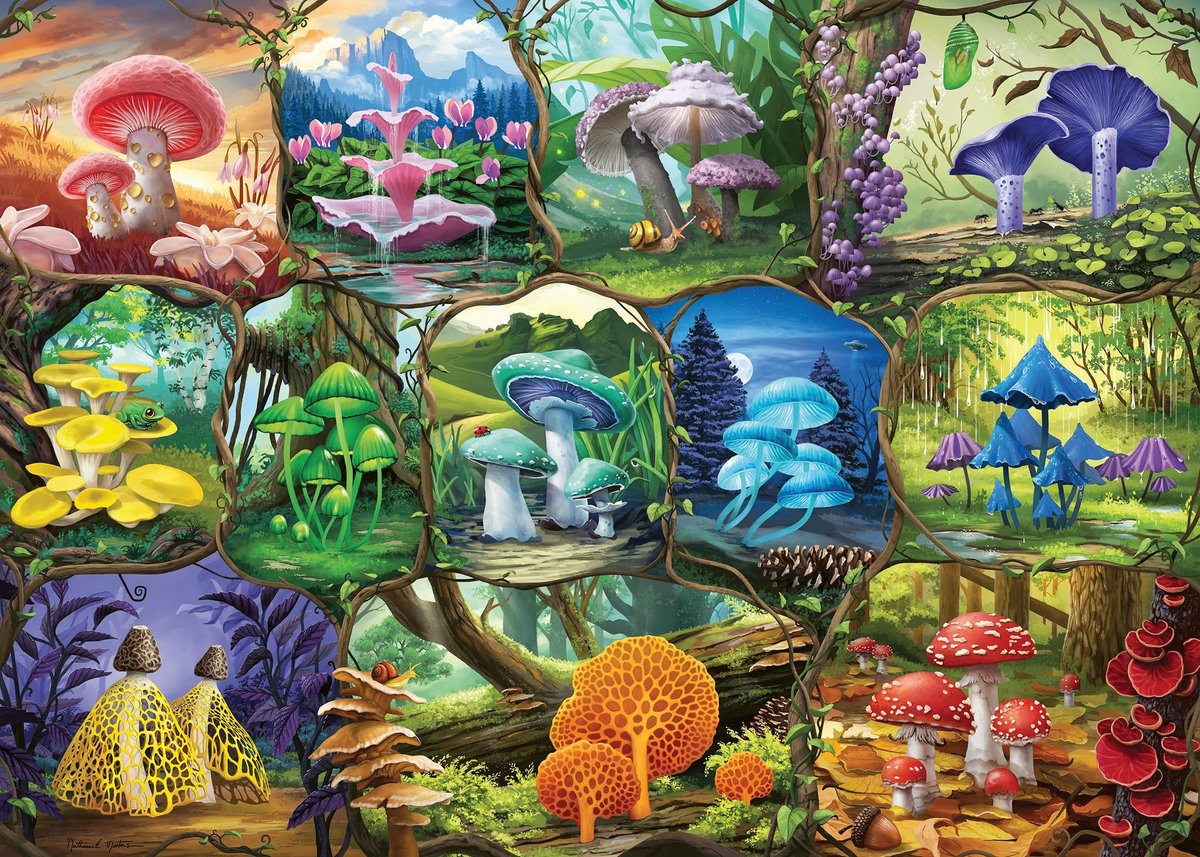 Solidchoice - Puzzel 1000 Stukjes: Mooie Paddenstoelen