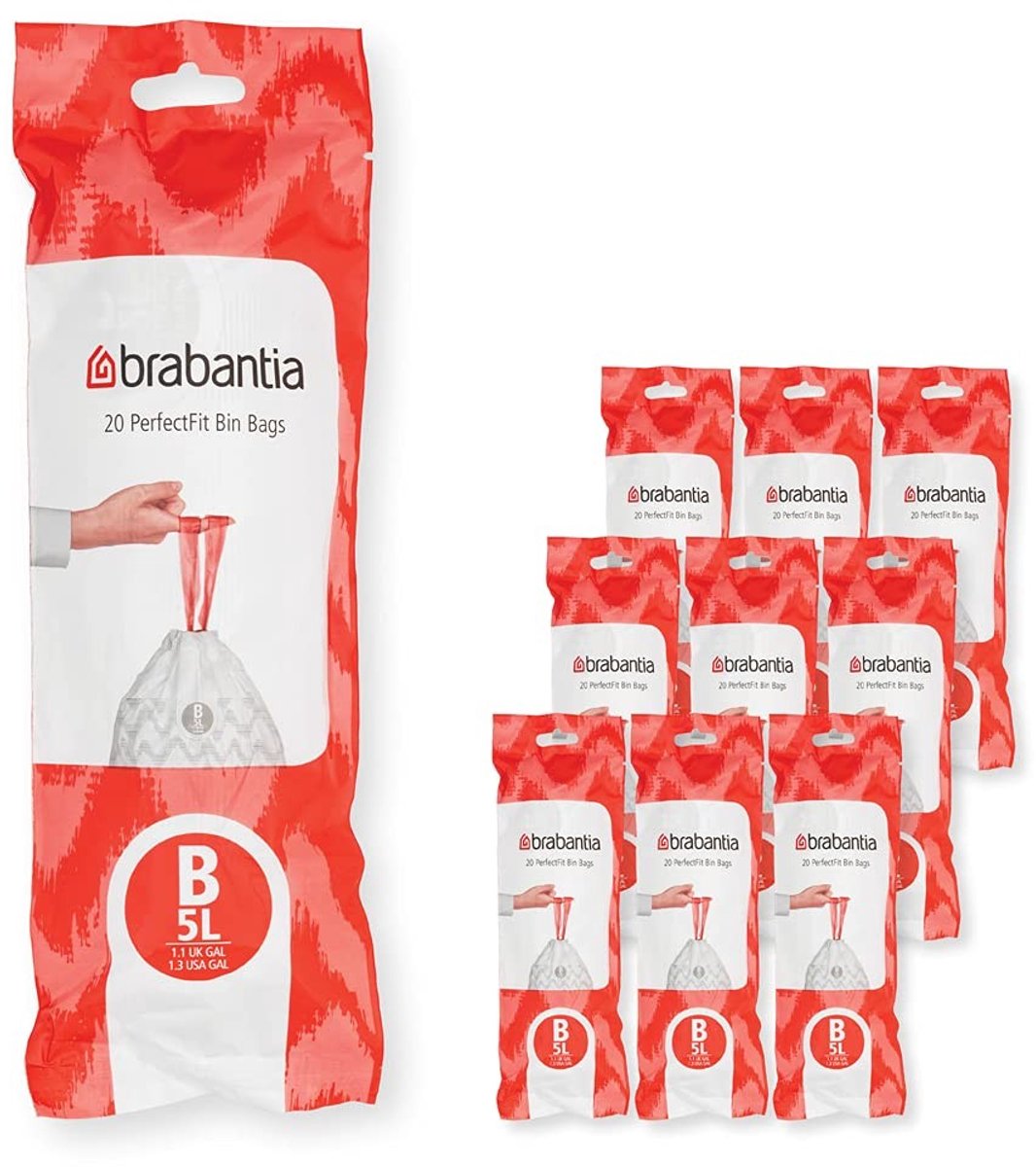 Solidchoice - PerfectFit Vuilniszakken, Wit, Code B, 200 Stuks