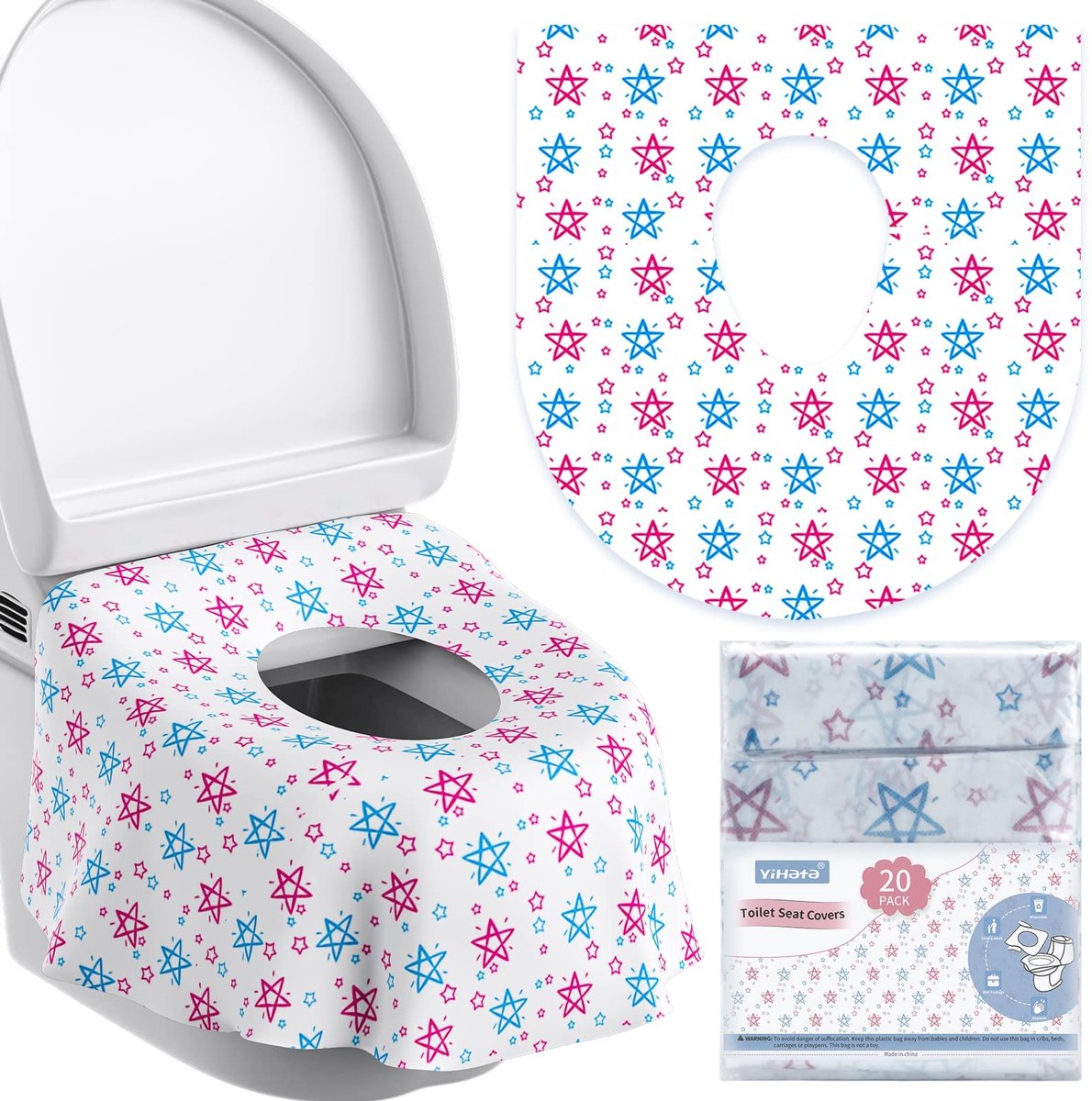 Solidchoice - Pack van 20 Wegwerp Toiletkussens voor Kinderen en Volwassenen