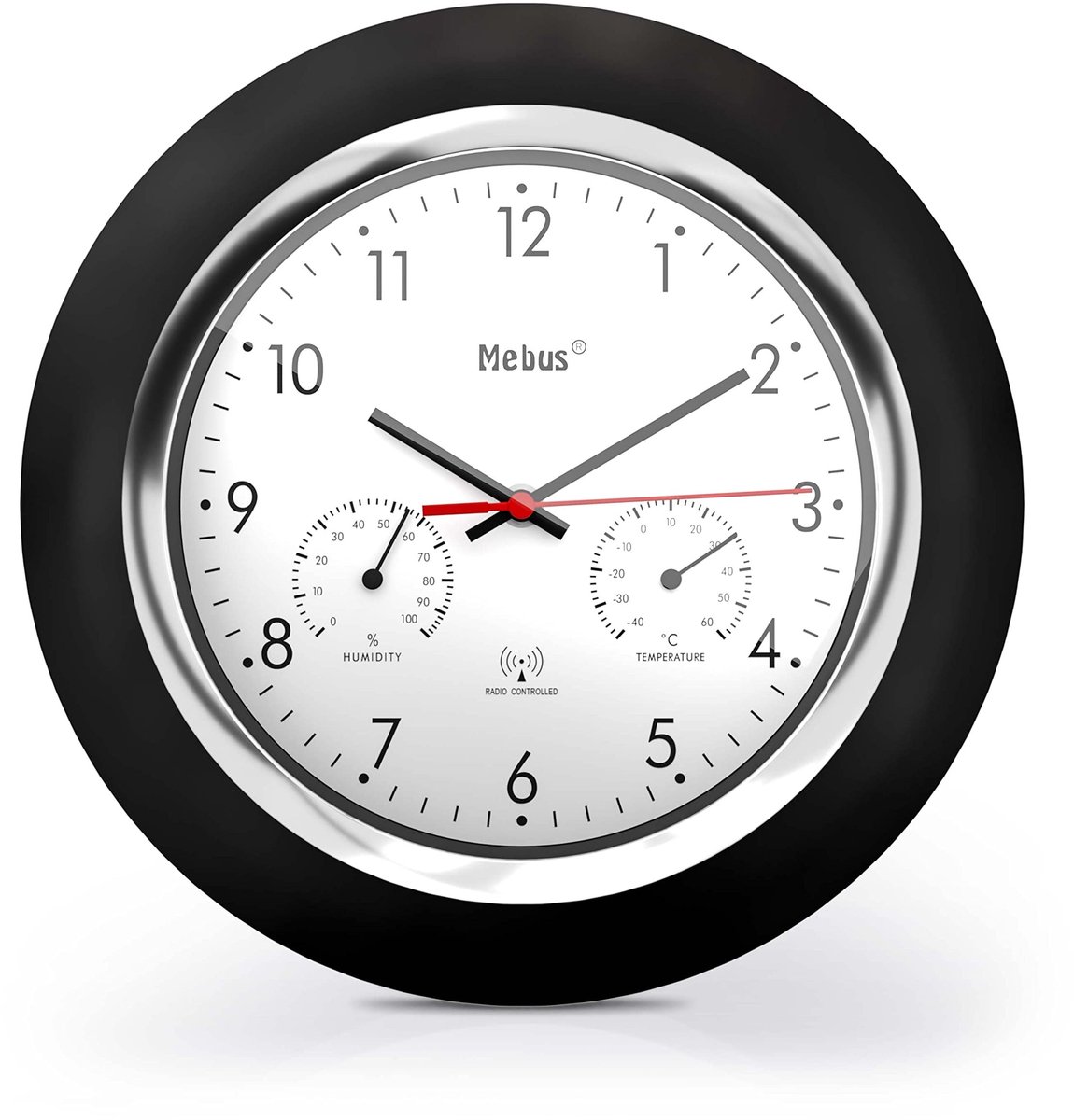 Solidchoice - Moderne Wandklok met Thermometer en Hygrometer