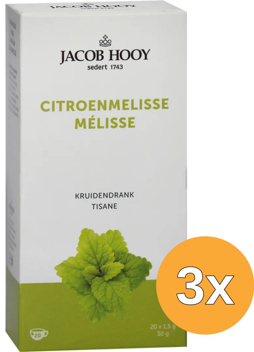 3x Jacob Hooy Citroenmelisse Theezakjes Gold (20 stuks)