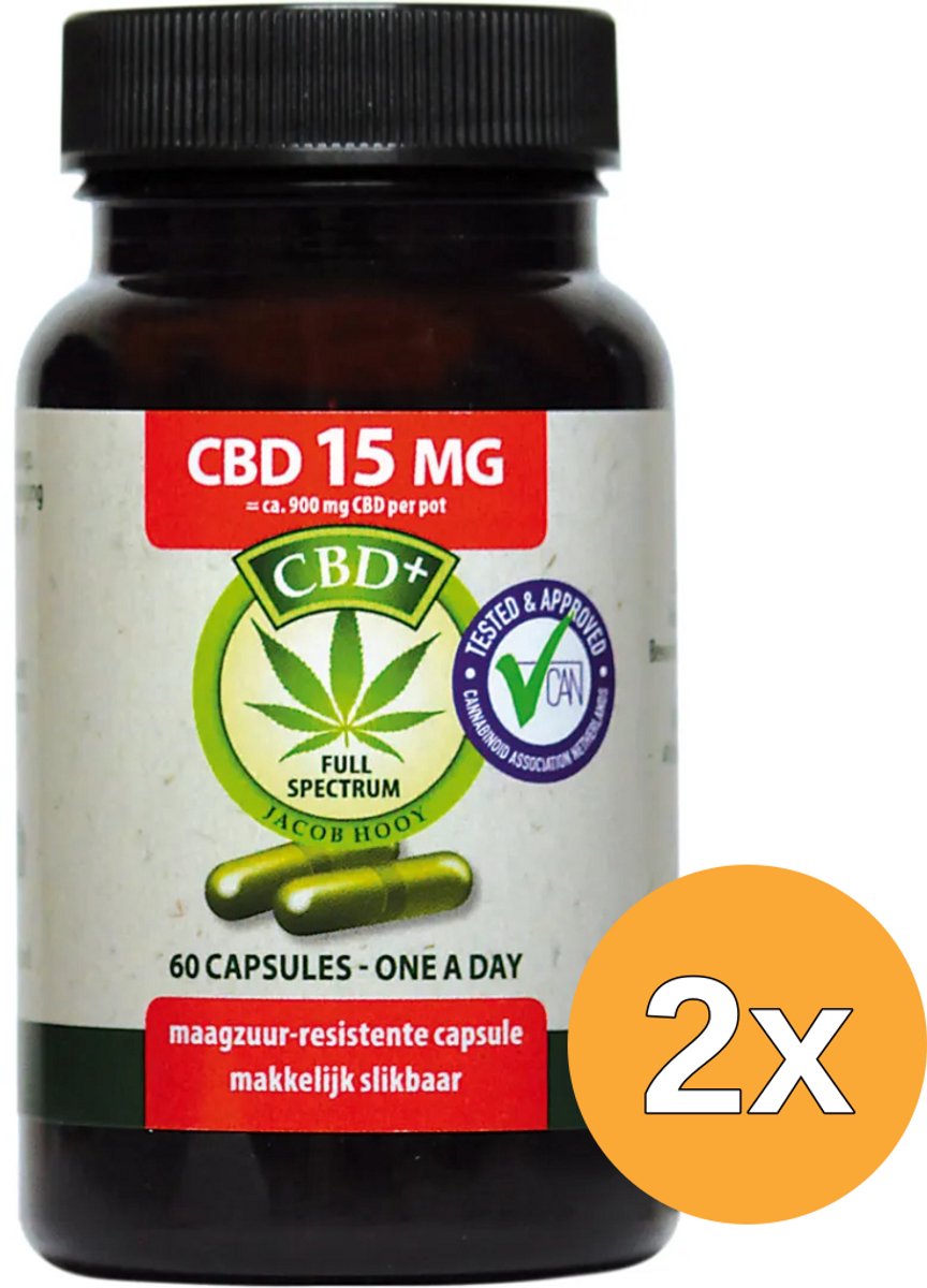 2x Jacob Hooy CBD 15Mg (60 stuks)