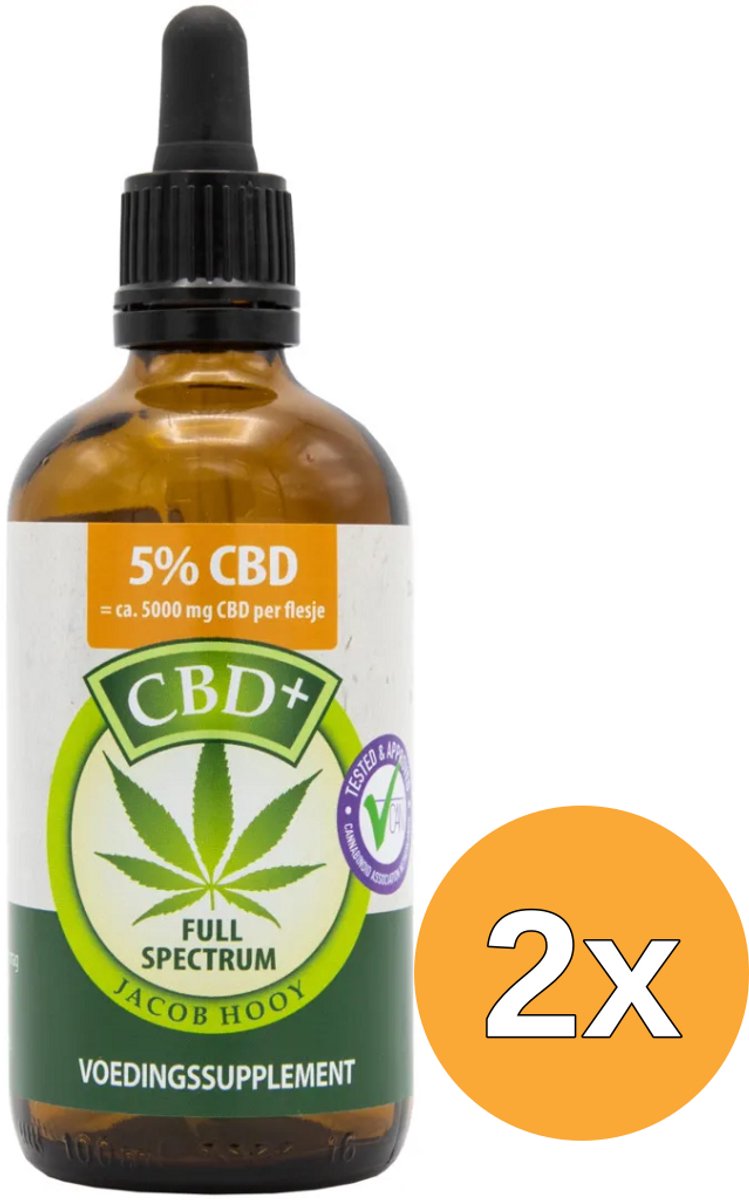 2x Jacob Hooy CBD Plus Olie 5% (100 ml)
