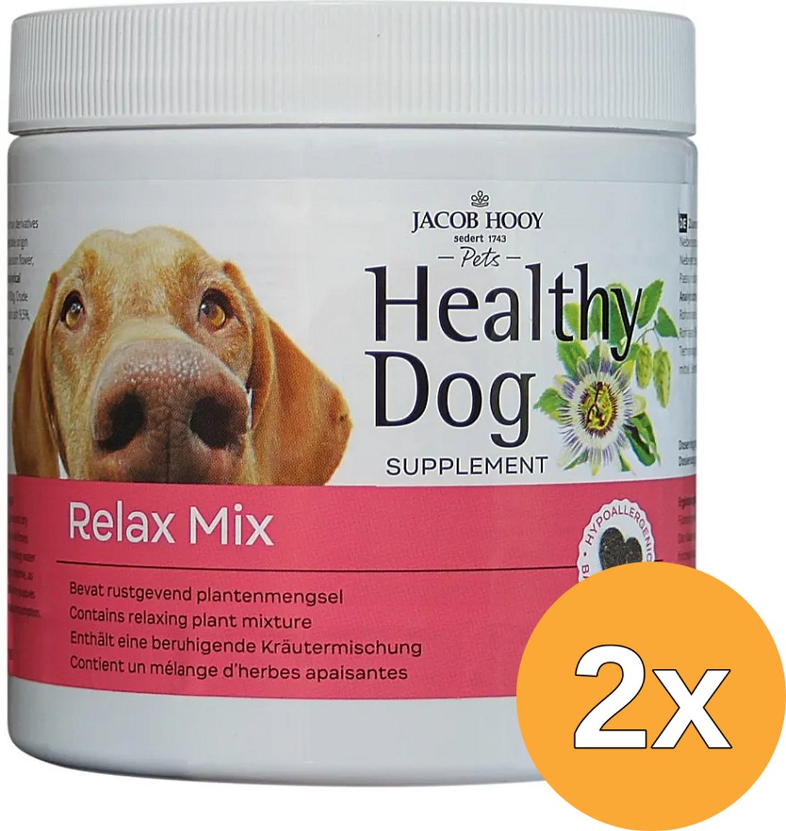 2x Jacob Hooy Healthy Dog Relax mix (80 stuks)