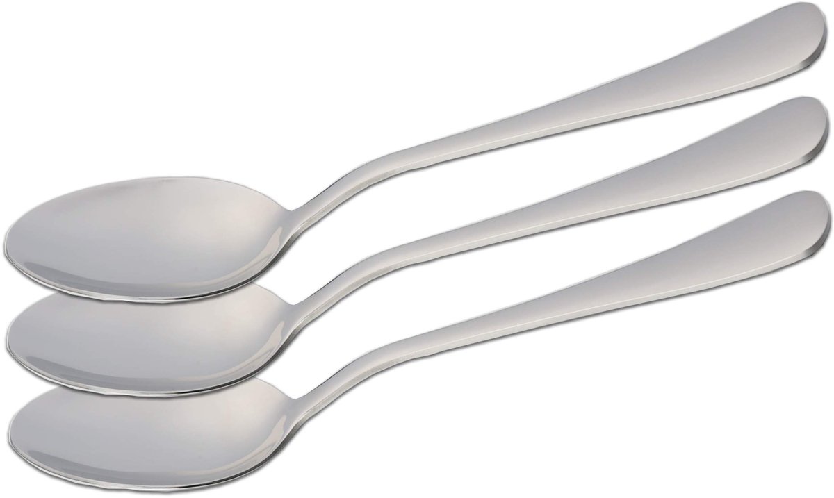 Set van 3 soeplepels 20 x 4,4 cm van roestvrij staal