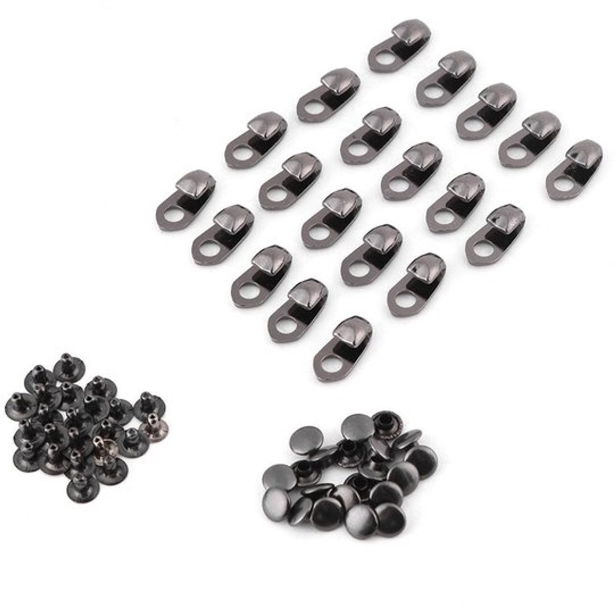 Schoenveters 20 Stuks - Veterhaken/Klinknagels - Gespen/Vetergespen - Duurzaam Materiaal - Geschikt voor Klimaccessoires - Knopopening 5 mm