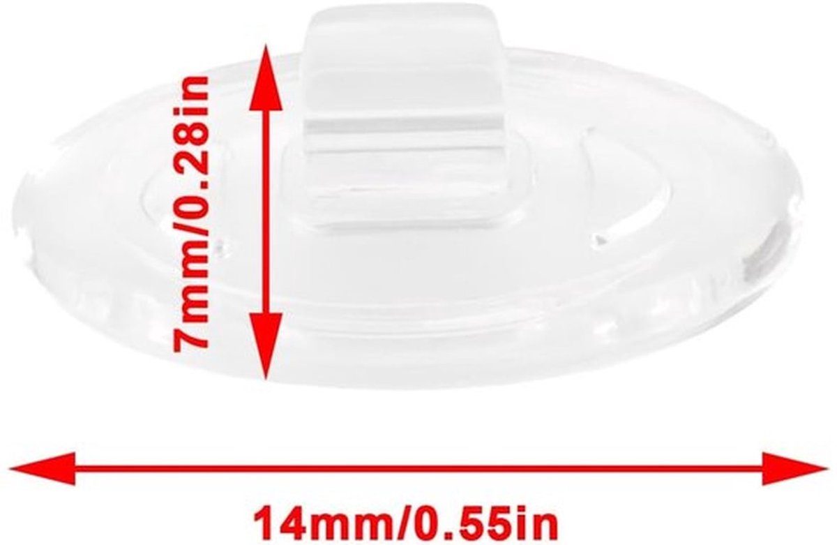 Neuspads Siliconen 14x7mm - Vervangende Neuspads - Antislip - Hypoallergeen - Eenvoudige Installatie - 10 Paar - Neussteunen