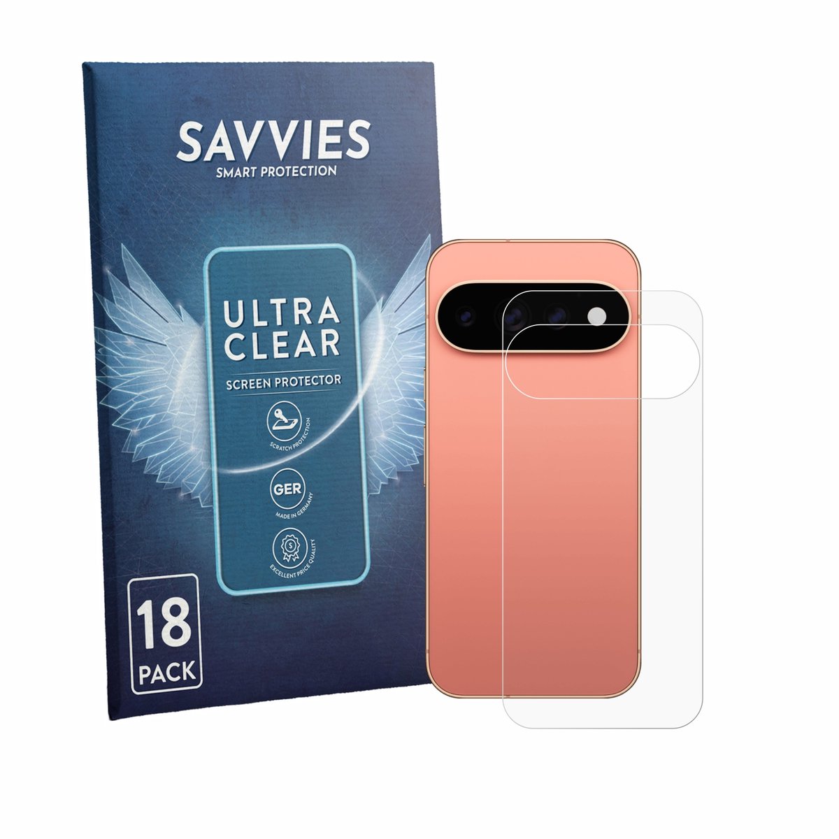 Savvies - Screenprotector voor Google Pixel 11 Pro (Achterkant) - Folie Beschermfolie transparant 18 Stuks