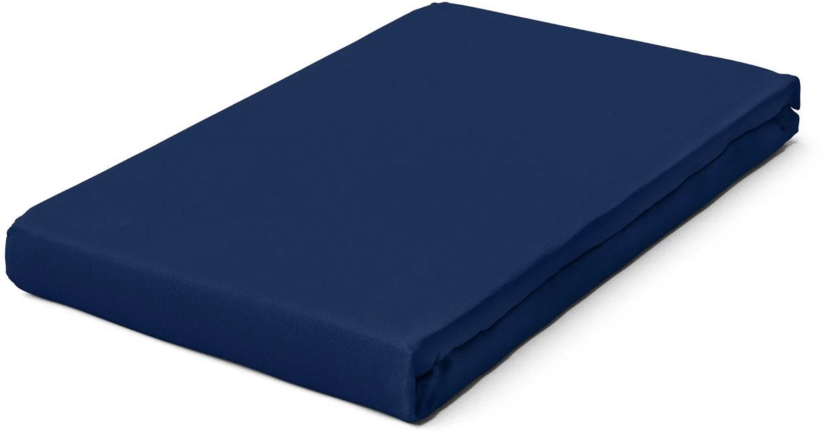 schlafgut Jersey Pure topper hoeslaken - Eenpersoons - M - 120x200 - 130x220 570 Blue Deep