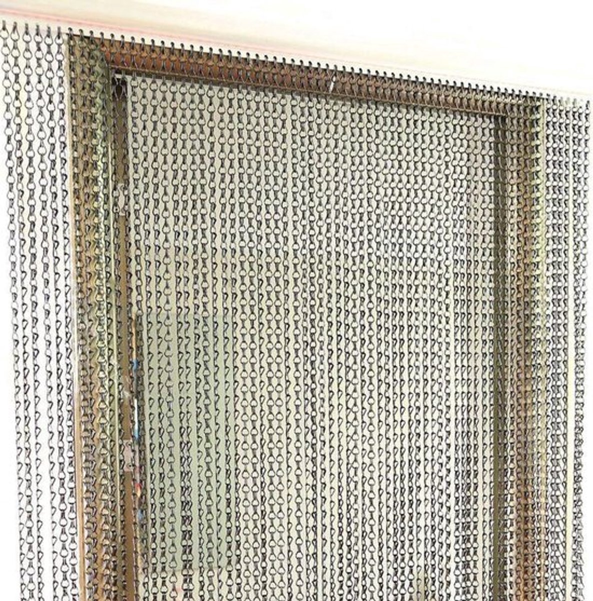 Metalen ketting gordijn voor vliegen, deurscherm tegen insecten, decoratief link scherm voor keukens en winkels - duurzaam en stijlvol