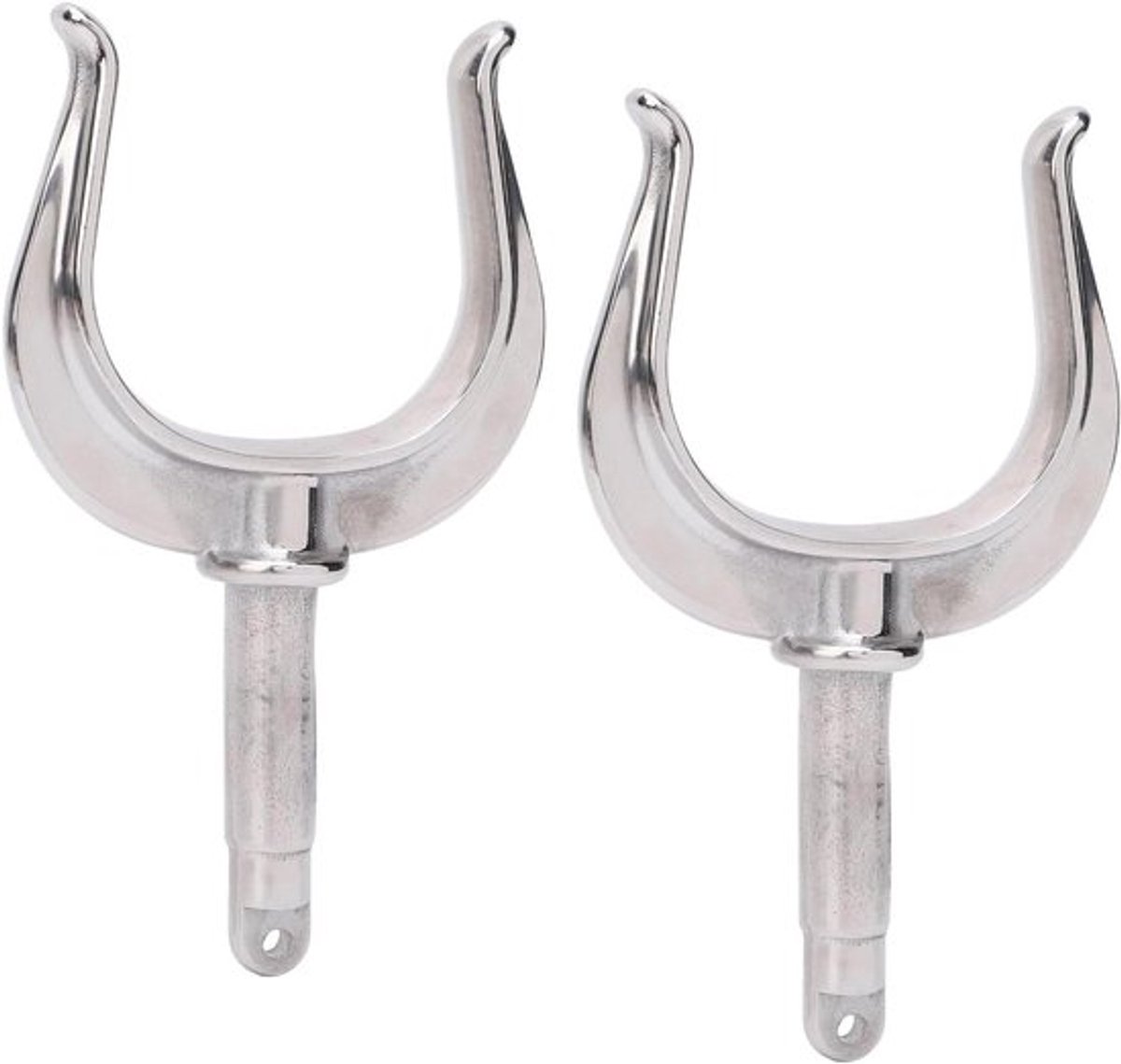 Roestvrijstalen Bootroeiriem - 2 Stuks - Zware Klem op As - Rowlock Zijmontage - Geschikt voor 1/2 Inch As - Bootpeddelhouders - U-beker - Kleine Boten - Kajaks - Kano's