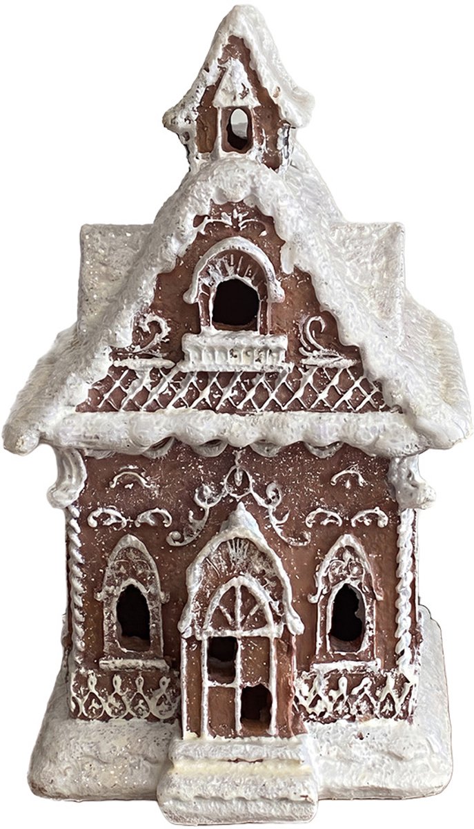 Clayre & Eef Kerstdecoratie Huis Bruin Kunststof