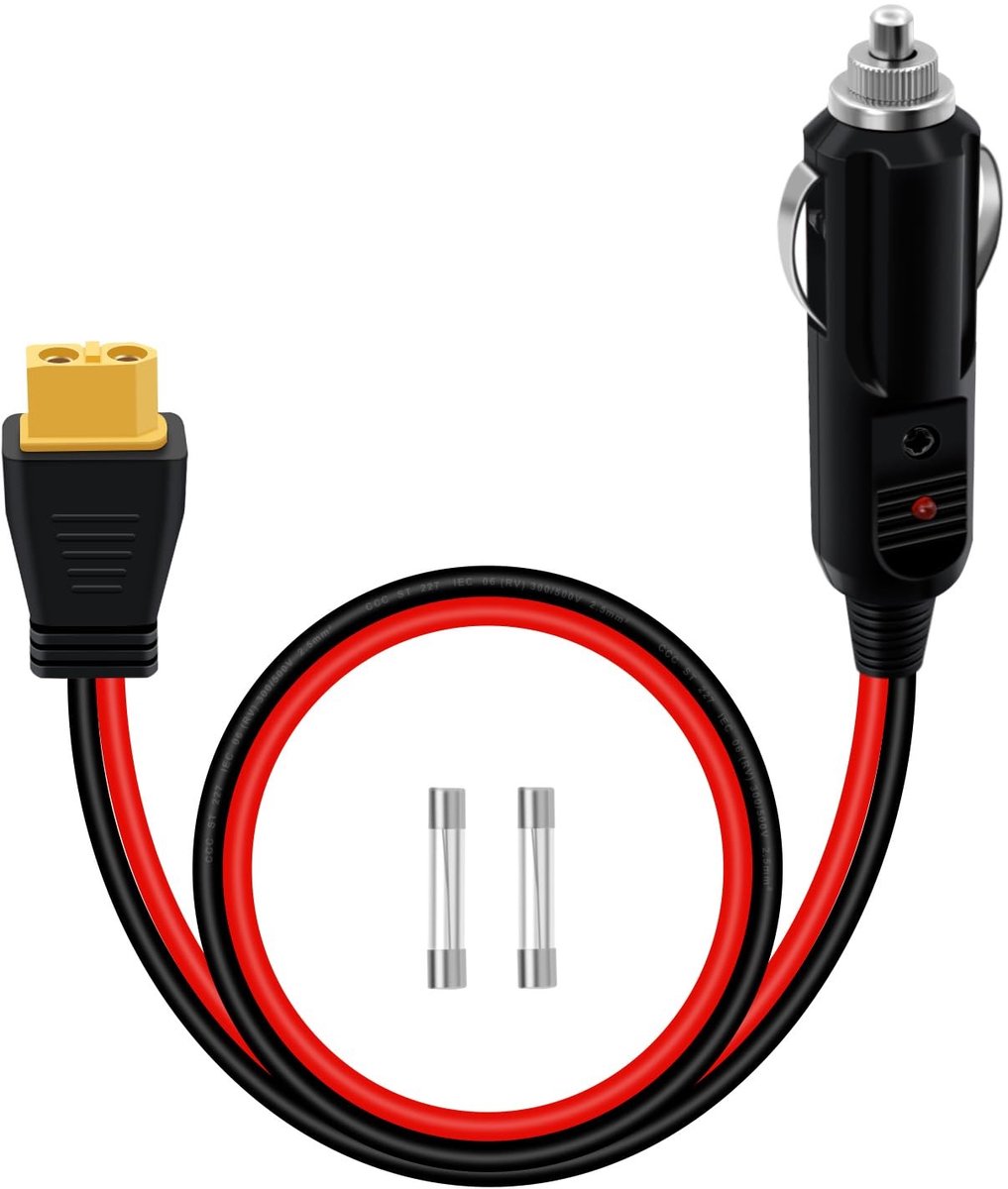 Solidchoice - XT60 naar Sigarettenplug Kabel met LED Indicator