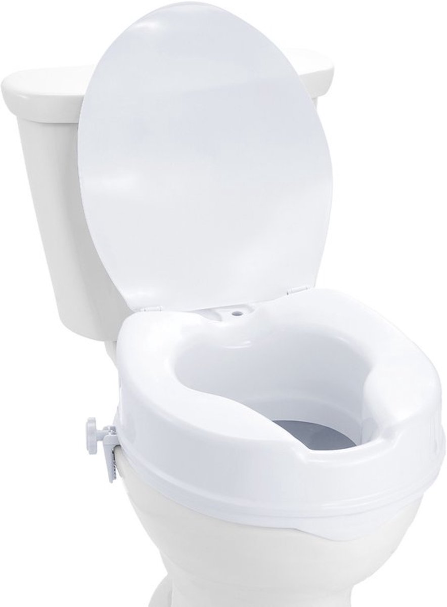 10 cm Verhoogde Toiletbril - 300 lbs Gewichtscapaciteit - Universele Toiletbrilverhoger met Schroefstangvergrendeling - Voor Ouderen, Gehandicapten, Patiënten, Zwangere Vrouwen - Medisch Gebruik