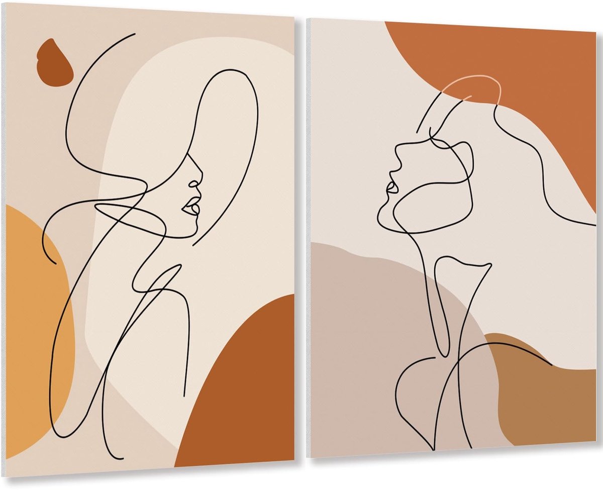 Solidchoice - Abstracte Poster Set van 2 met Lijsten 30x40cm